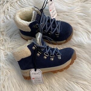 Next Blue and Tan Hiking Boots with Cozy Lining brand from U.K. see all photos